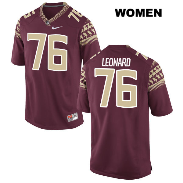 Women's NCAA Nike Florida State Seminoles #76 Rick Leonard College Red Stitched Authentic Football Jersey SEP2469GF